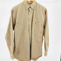 Vintage 90s L.L.Bean Tan Green Red 100% Cotton Check Button-Down Shirt