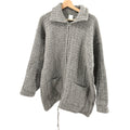 Inka Maki Gray 100% Wool Oversized Zip Front Cardigan Sweater