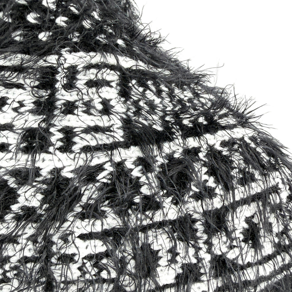 Vintage Y2K Alberto Makali Black White Studded Eyelash Knit Cardigan