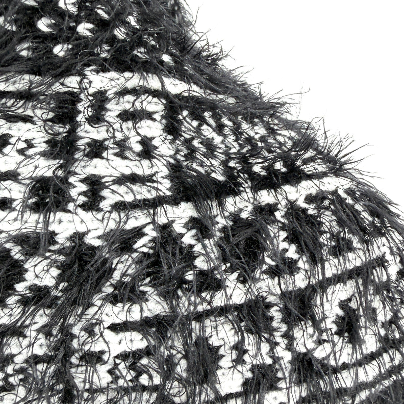 Vintage Y2K Alberto Makali Black White Studded Eyelash Knit Cardigan