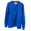 SAI Cobalt Blue Preppy Varsity Button-Front Cardigan