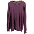 Massimo Dutti Plum Cotton Silk Cashmere Elbow Patch Sweater