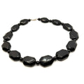 Vintage 90s Black Onyx Faceted Geometric Chunky Statement Necklace