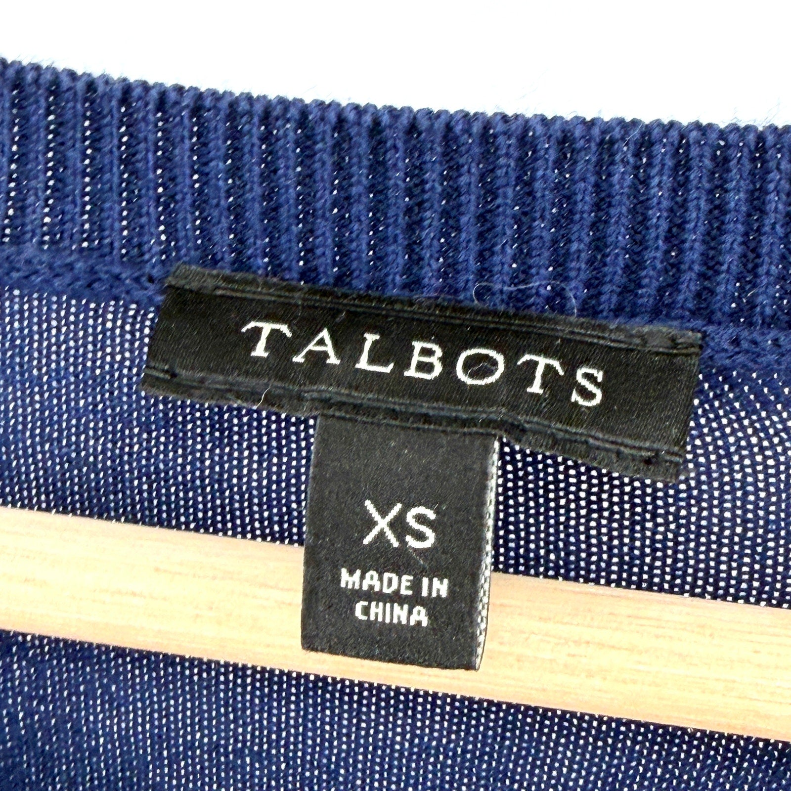 Talbots Navy Blue Parisian Embroidered Eiffel Tower Crewneck Sweater