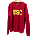 Heritage Red Yellow USC Collegiate Embroidered Patch Crewneck Sweatshirt