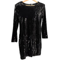 Love Moschino Black Square Sequin Mini Dress Shoulder Pad Stretch Party Shift
