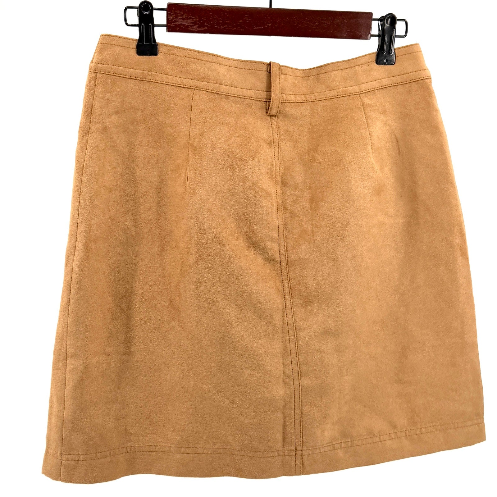 Banana Republic Tan Ultra Suede Utility Button Front Mini Skirt