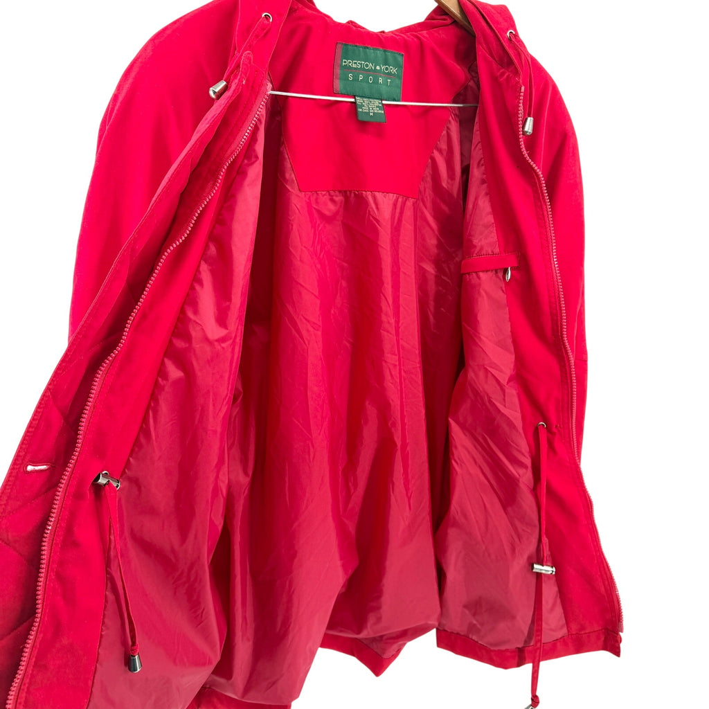 Vintage 90s Preston & York Red Zip Hooded Anorak Jacket