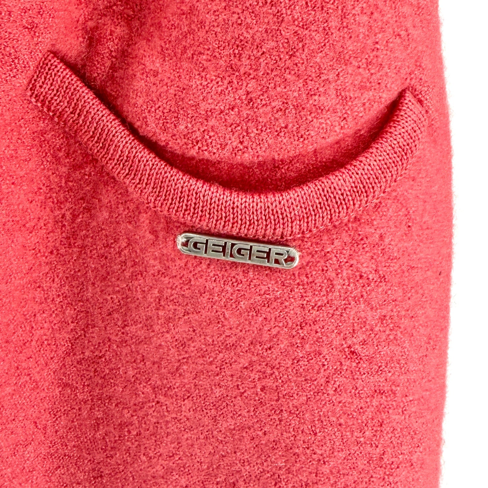 Vintage 90s Geiger Watermelon Pink 100% Wool Crest Button Jacket