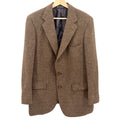 Vintage 80s Austin Reed Brown 100% Wool Tweed Suede Elbow Patch Blazer