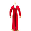 Vintage 70s Geoffrey Beene Swirl Red Velour Zip Front House Coat