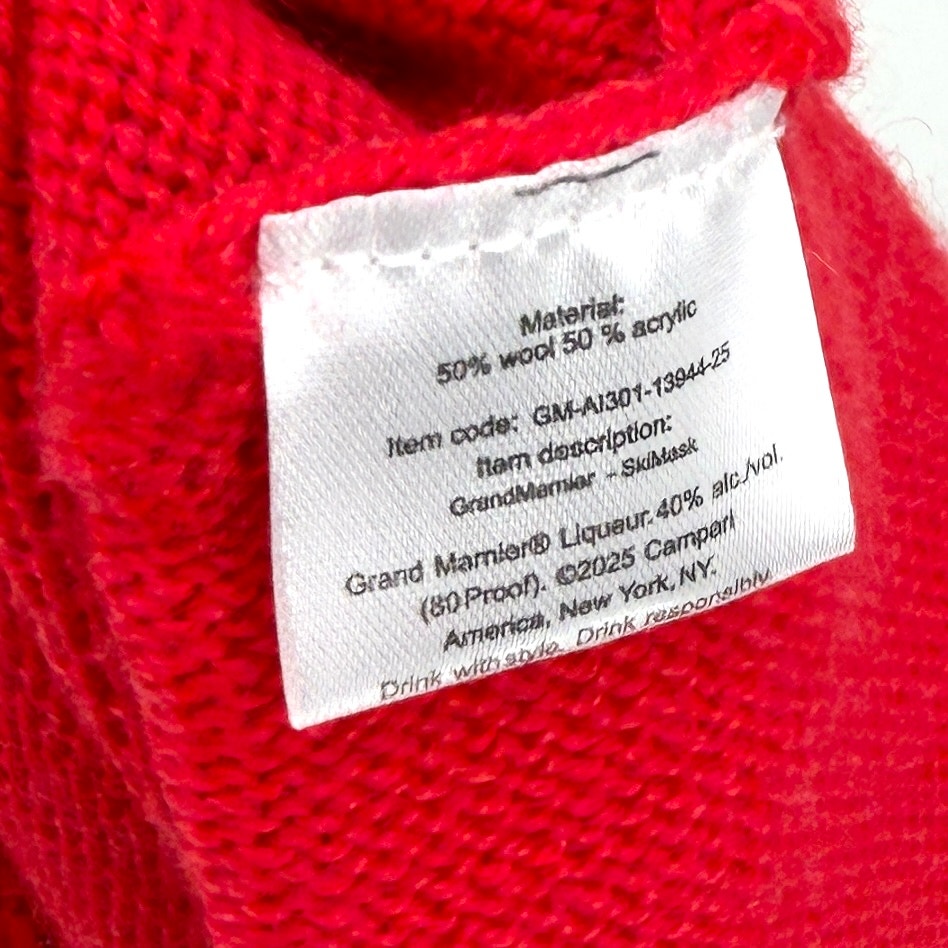 Grand Marnier Red Knit Balaclava Ski Mask