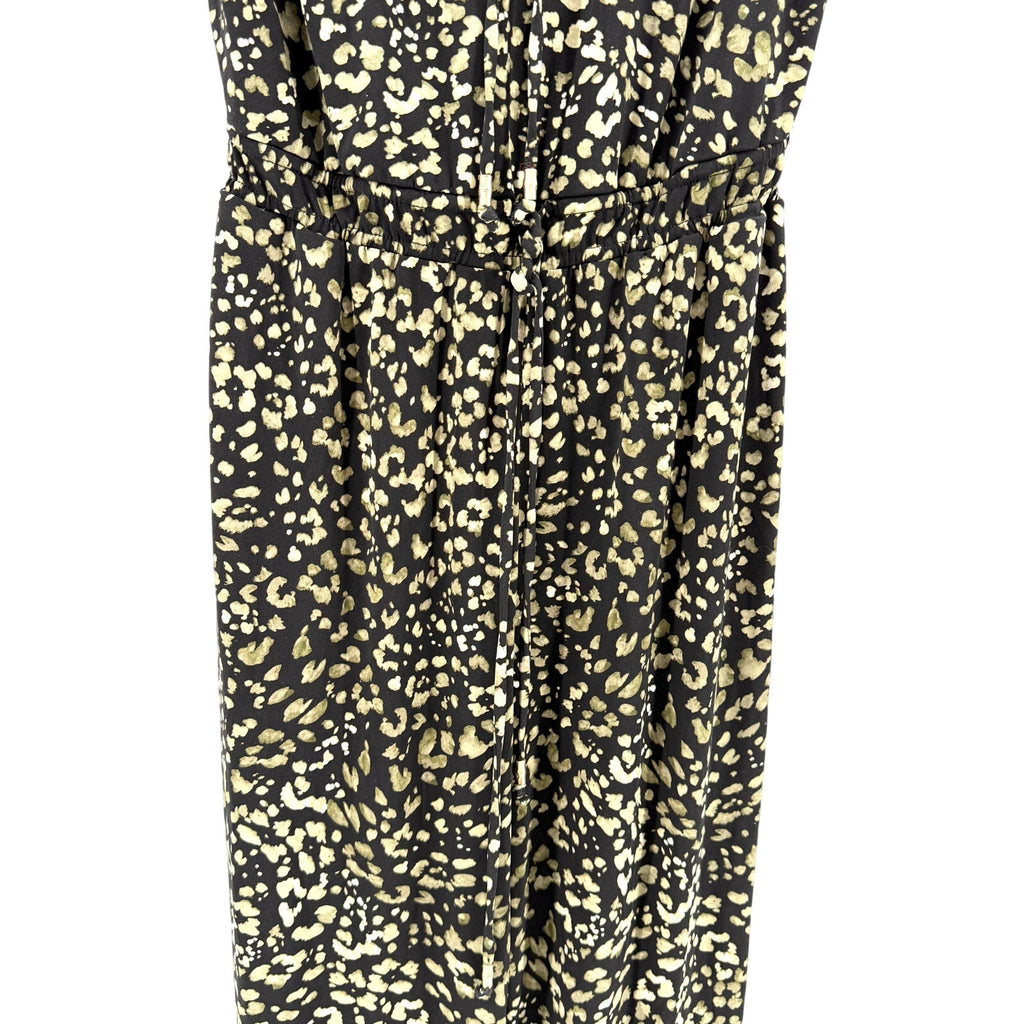 Tommy Bahama Black Green Leopard Print Wide Leg Stretch Jumpsuit