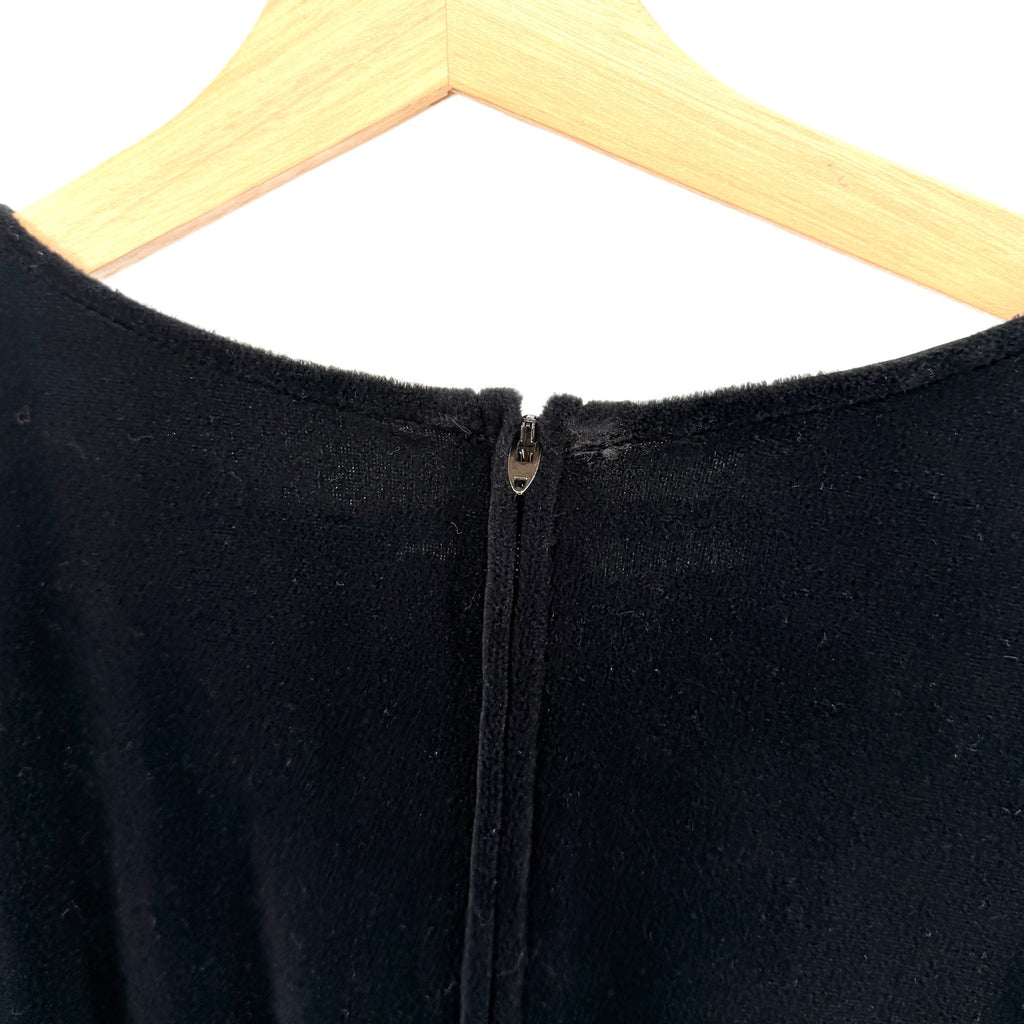 Vintage 80s Leigh Karmitz Periphery Black Velour Faux Pearl Jumpsuit