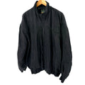 Vintage 90s Oleg Cassini Black 100% Silk Full Zip Track Bomber Jacket