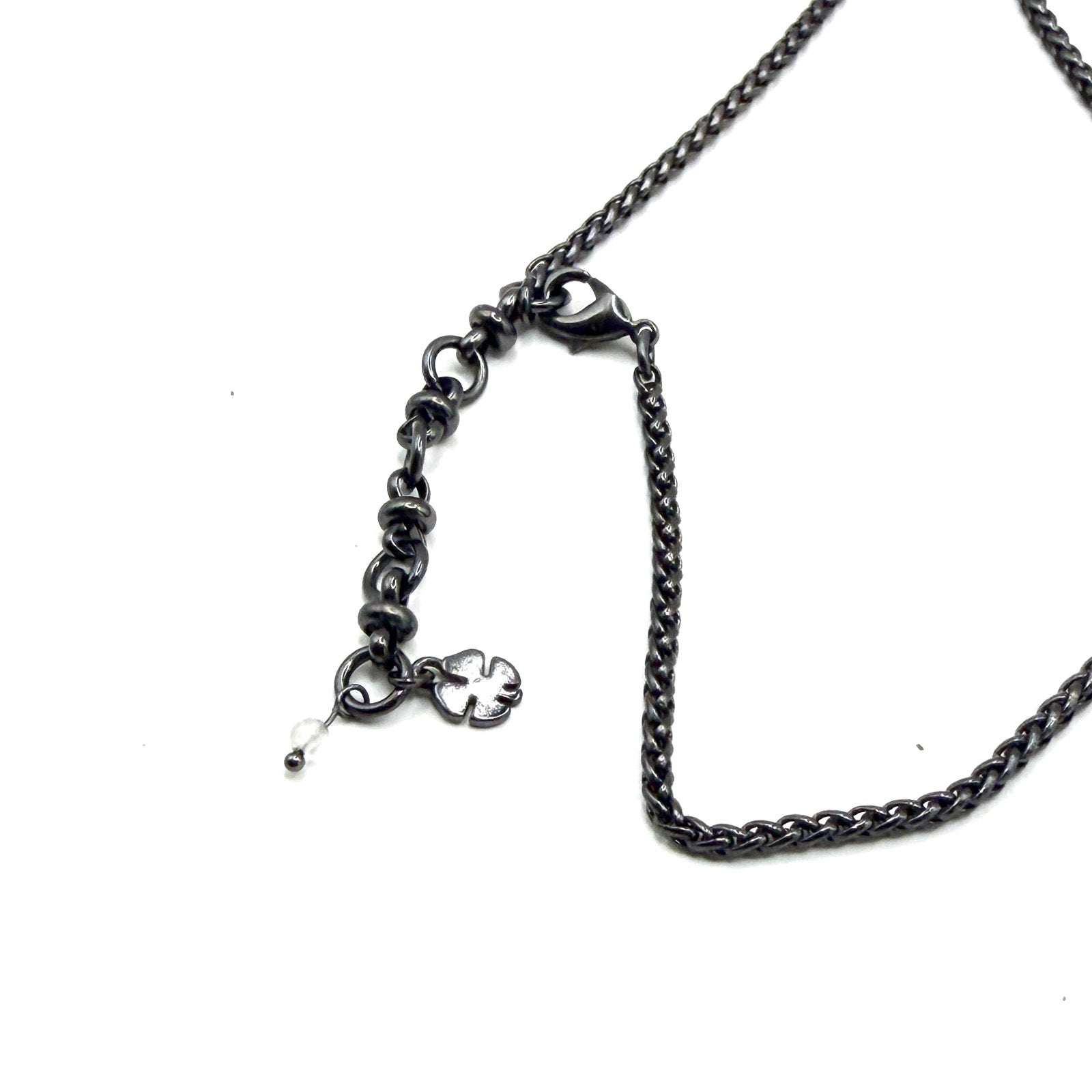 Lucky Brand Blue Gunmetal Resin Boho Glam Pave Halo Drop Y-Necklace