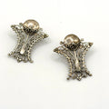 Vintage 80s Barcelona Spain Sterling Silver Stamped Filigree Post Earrings