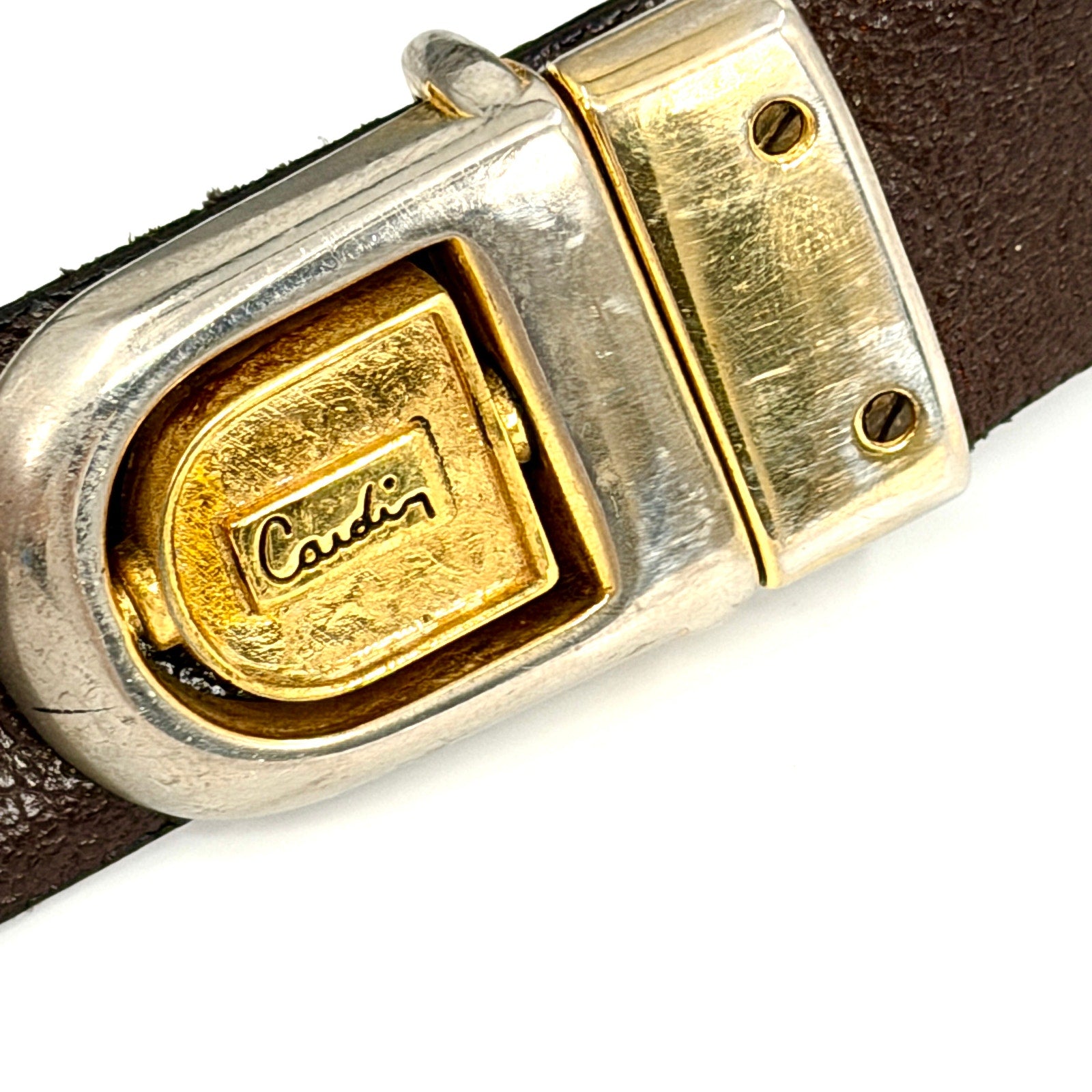 Vintage 80s Pierre Cardin Black Brown Reversible Genuine Leather Belt