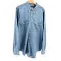 MINT Vintage 90s GAP Blue 100% Cotton Double Pocket Button Down Denim Shirt