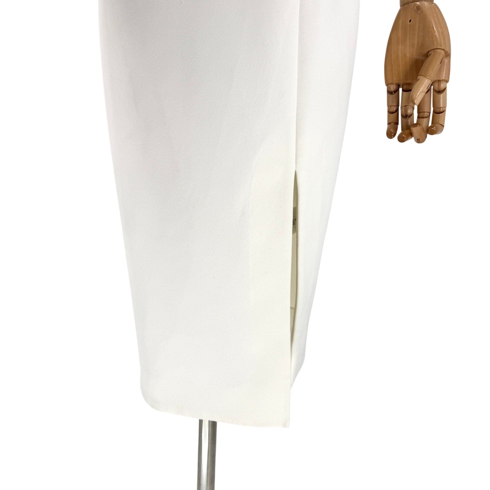 Nicholas White Bonded Crepe Crossover Cutout Midi Cocktail Dress
