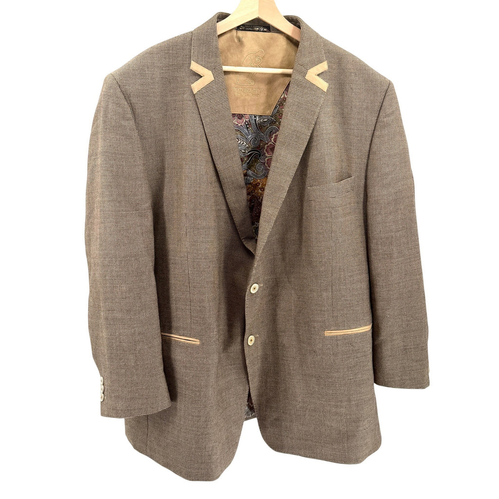 Vintage Y2K Austin Reed Curious Man Brown Silk Wool Blazer