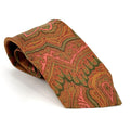 Vintage 80s Liberty of London Ocher Yellow Pink Paisley 100% Silk Dapper Necktie