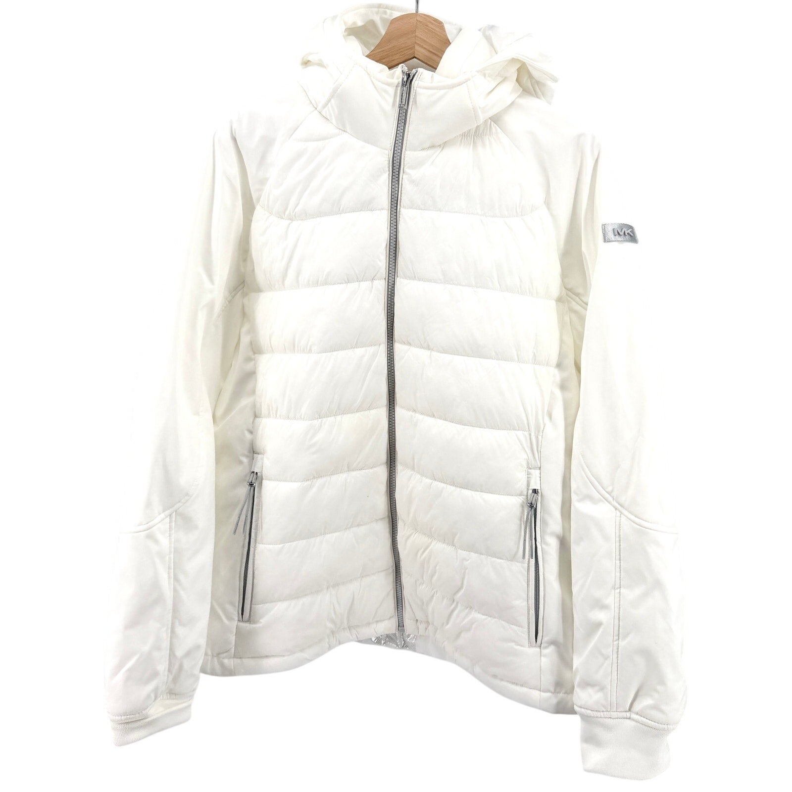 Michael Kors White Hooded Sporty Ski Puffer Parka Jacket