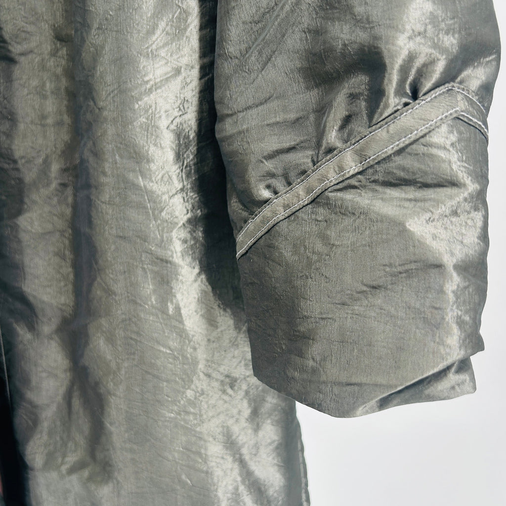 Vintage 80s Fashionbilt Iridescent Silver All Seasons Duster  Rain Coat