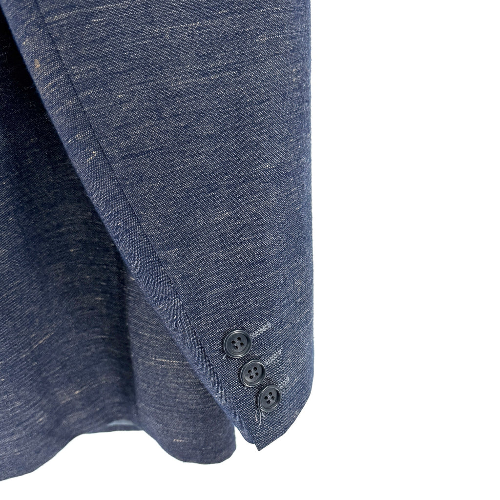 Vintage 90s Wendell Indigo Blue Double Breasted Power Dressing Blazer Jacket