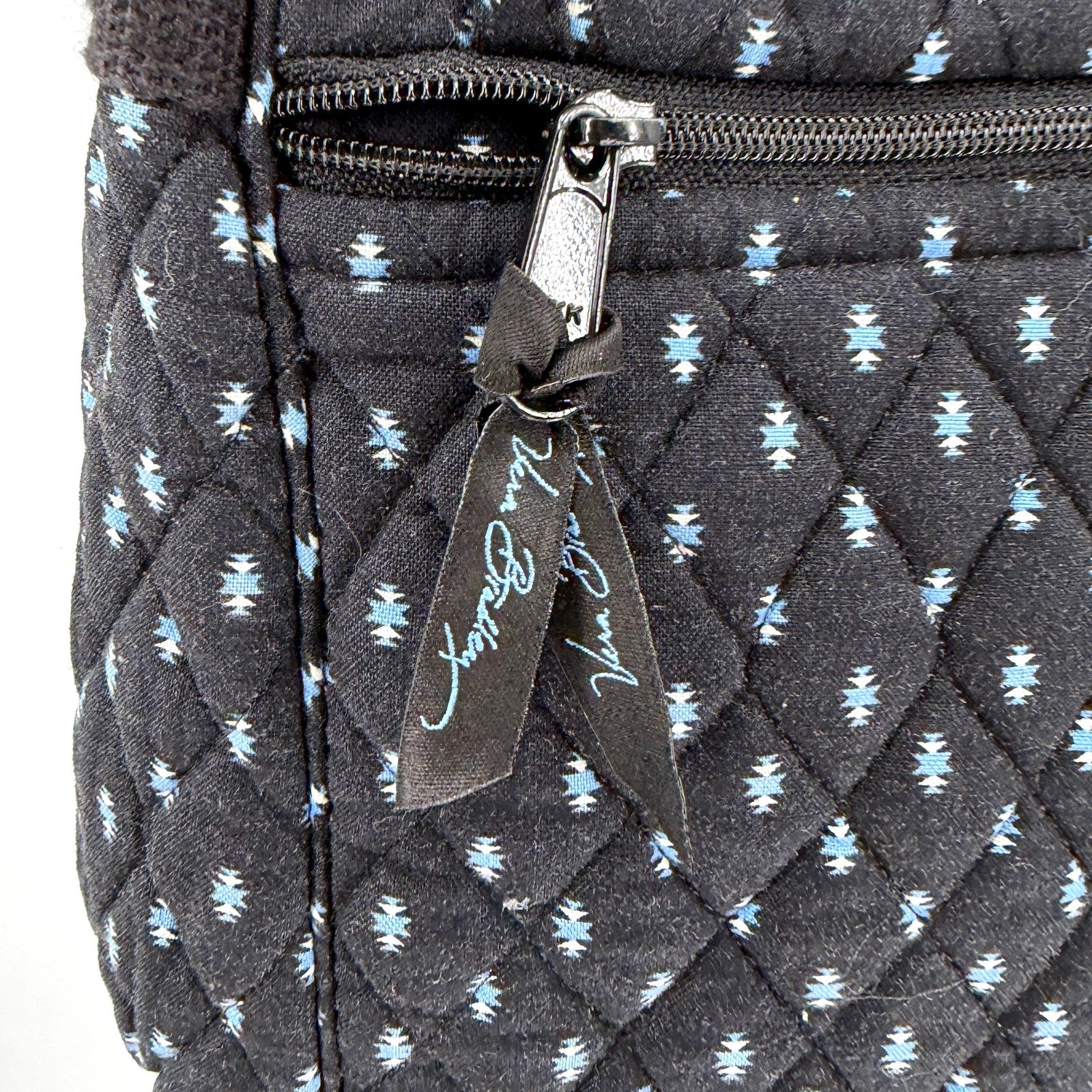 Vintage Y2K Vera Bradley Java Blue Floral Quilted Laptop Messenger Bag