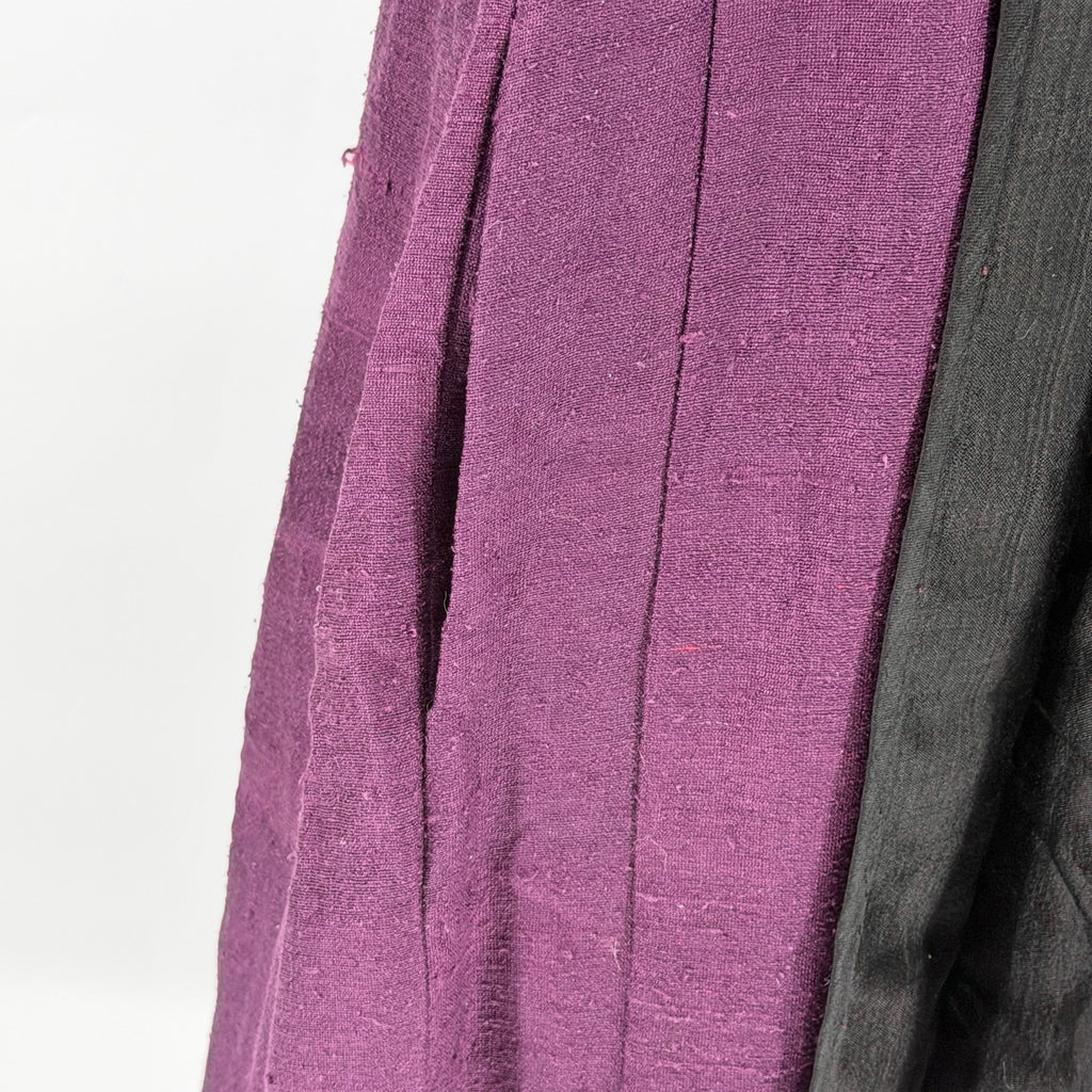 Vintage Eggplant Purple 100% Silk Sleeveless Duster Kimono