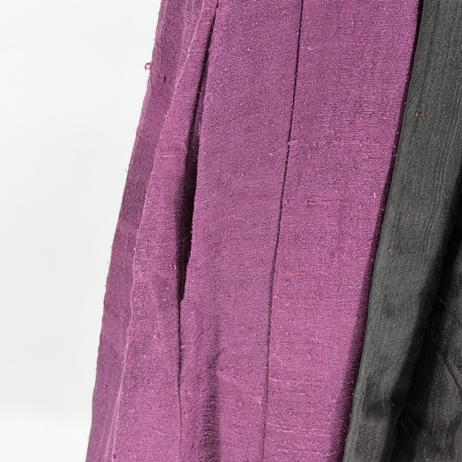 Vintage Eggplant Purple 100% Silk Sleeveless Duster Kimono