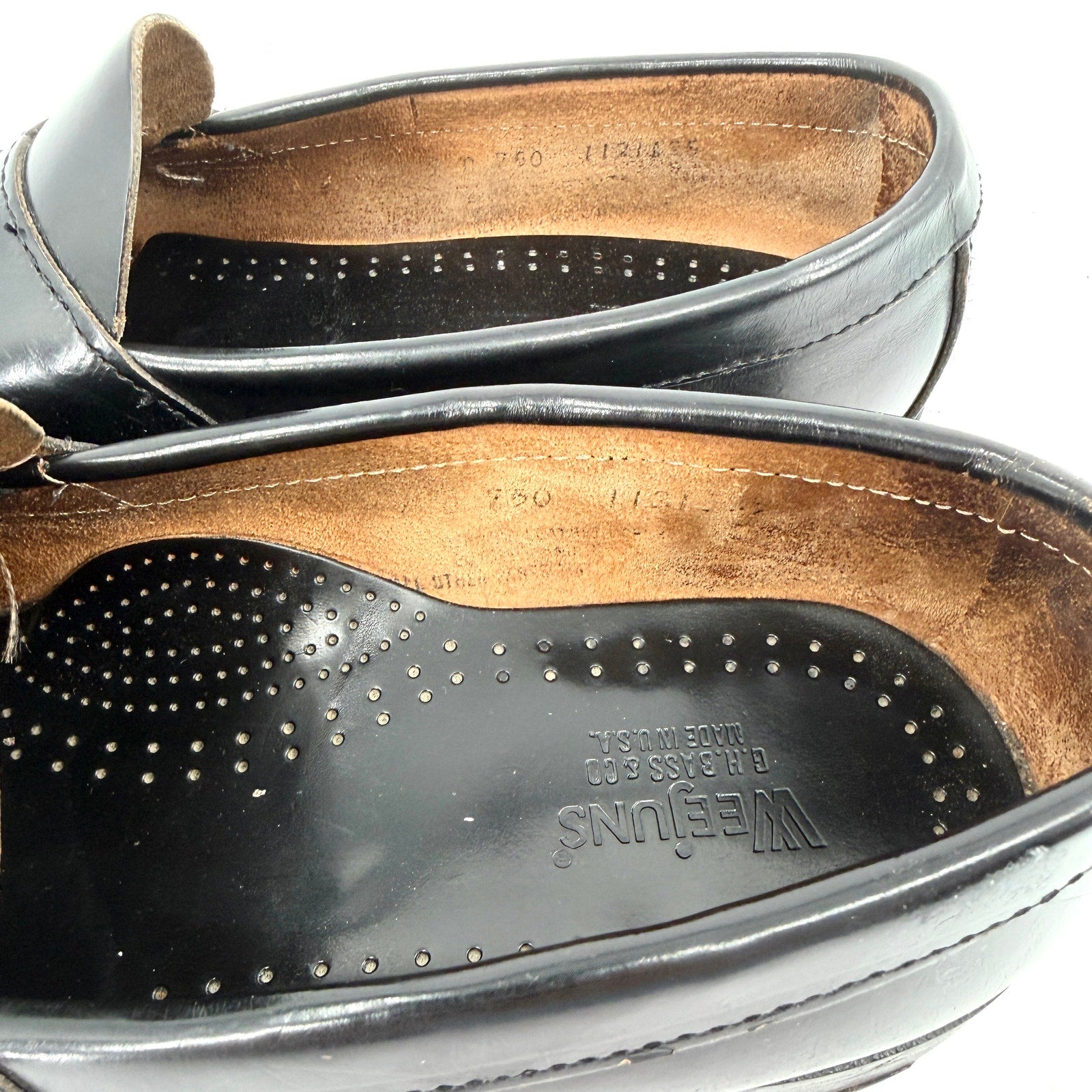 Vintage 80s GH Bass Weejuns Black Genuine Leather Penny Loafers
