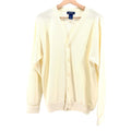 Vintage 90s IZOD Preppy Golf Cream Chest Logo Cardigan Sweater