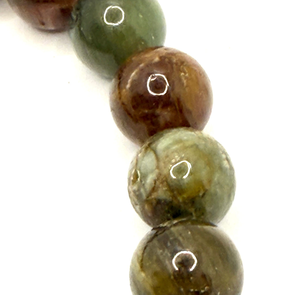 Multi Color Polished Tourmaline Gemstone Stretch Beaded Bracelet