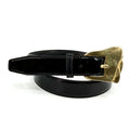 Vintage 90s Magid Black Patent Leather Statement Buckle Belt