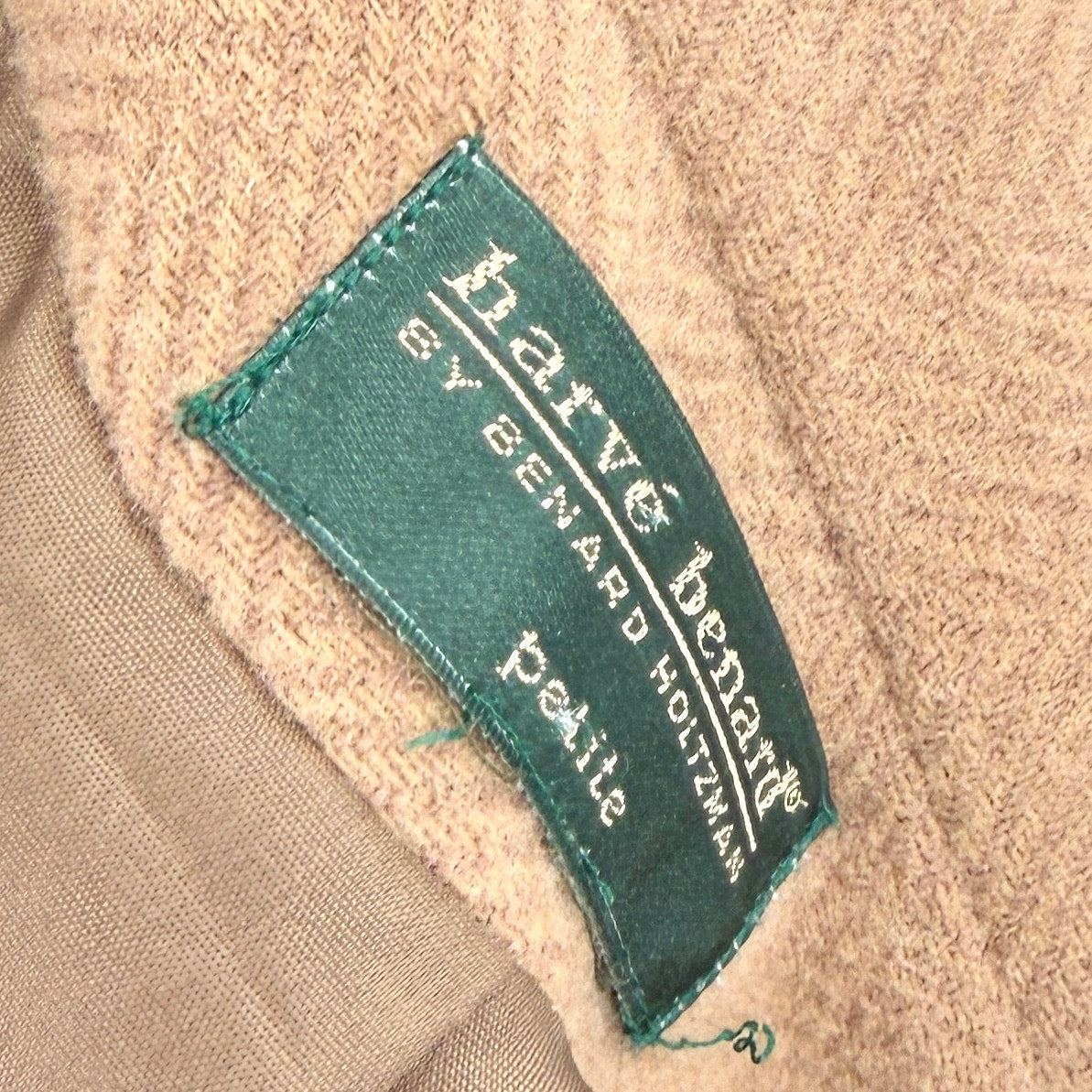 Vintage 80s Harve Benard Camel 100% Wool Chevron Tailored Blazer Jacket