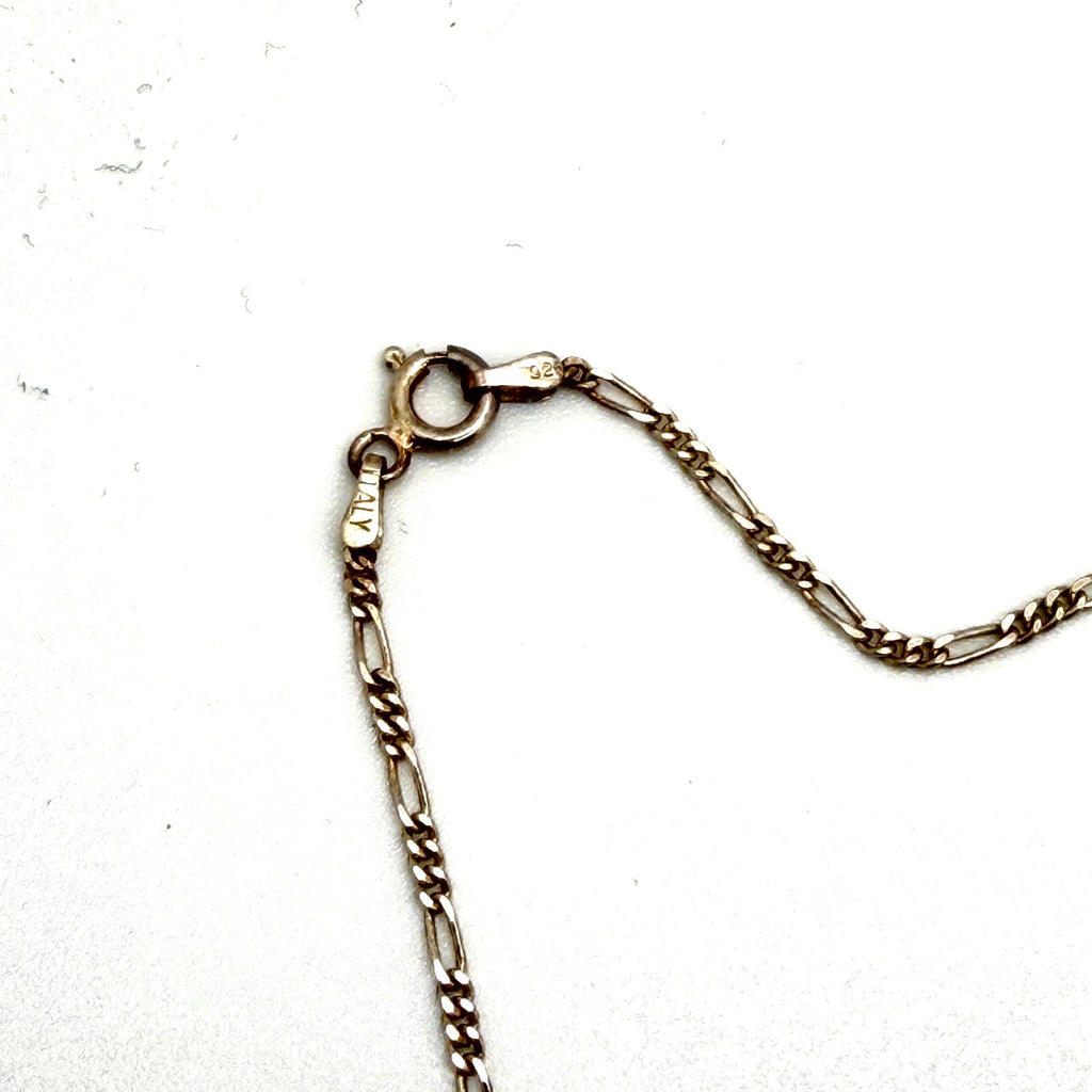 Vintage 90s Pink White Green Sterling Silver Chinoiserie Shard Necklace