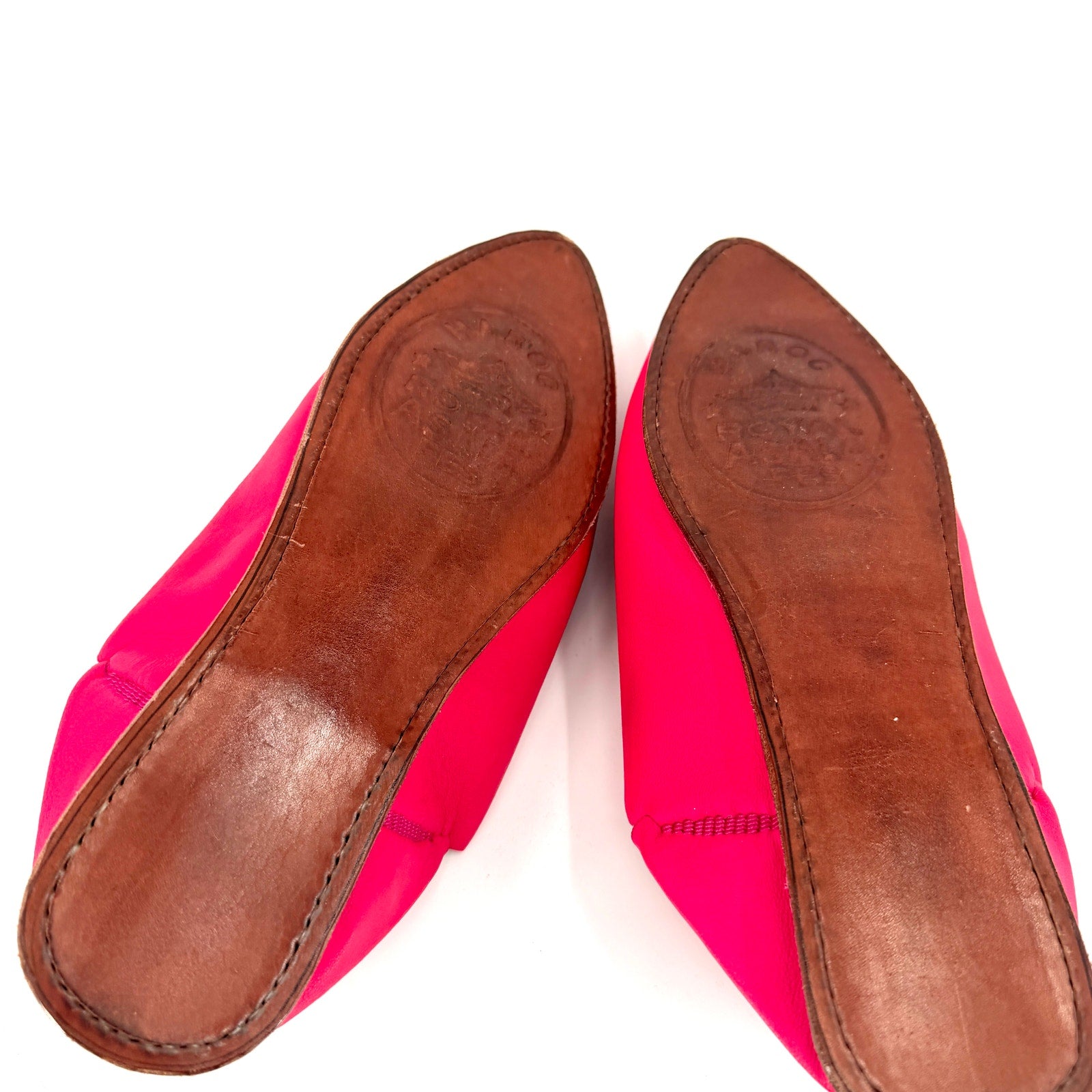NEW Maroc Royal Asala Fes Hot Pink Genuine Leather Pointed Toe Babouche Mules