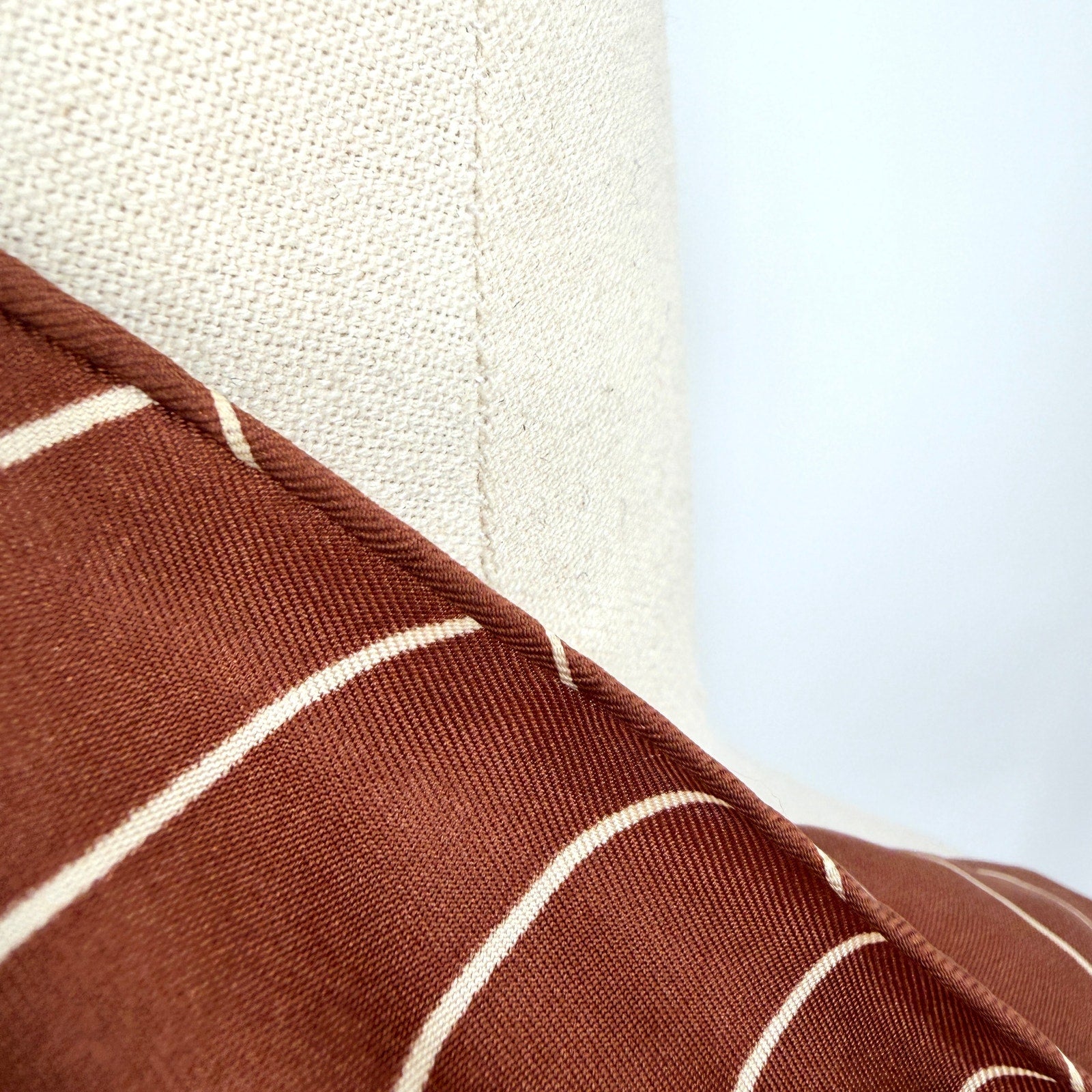 Vintage 70s Bill Blass Brown 100% Silk Pinstripe Scarf Made in Japan