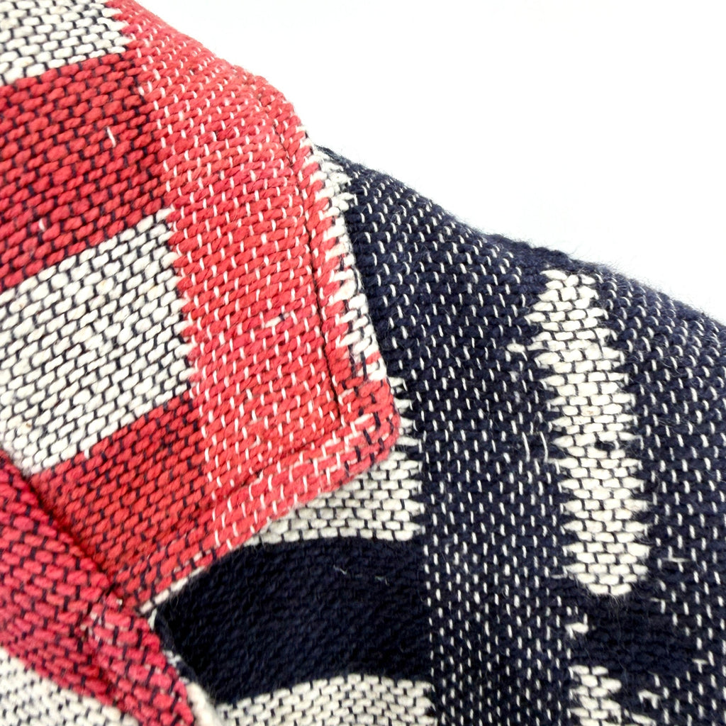 Vintage 90s New Identity Red White Blue 100% Cotton Blanket Cropped Jacket