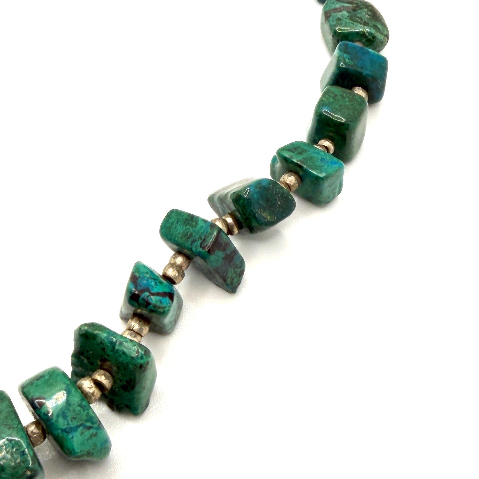 Vintage 90s Handmade Genuine Malachite Raw Chunk Statement Necklace