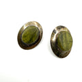 Vintage 80s Sensa Eustace Zuni Artist Signed Sterling Silver Serpentine Studs