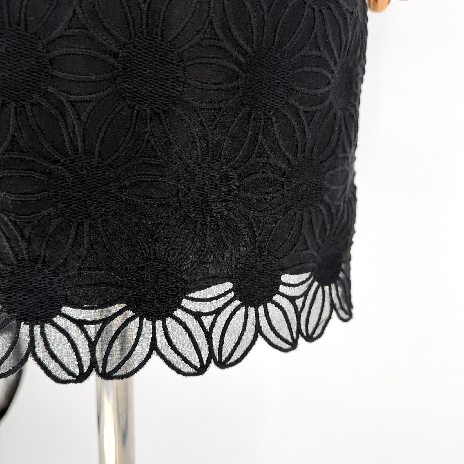 Vintage Y2K Milly for Bergdorf Goodman Floral Lace Scalloped Mini Dress