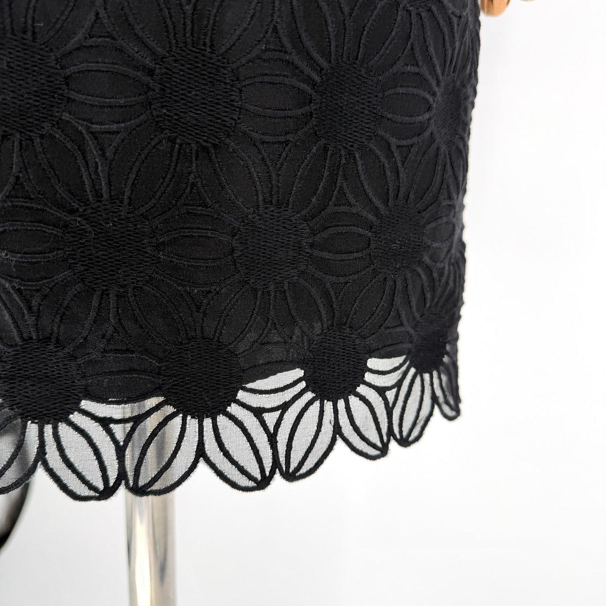 Vintage Y2K Milly for Bergdorf Goodman Floral Lace Scalloped Mini Dress