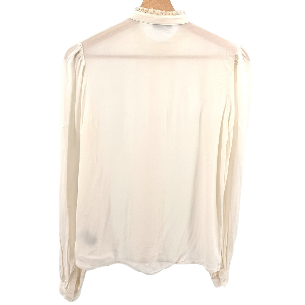 & Other Stories Paris Atelier Cream Lace Pintuck Button Down Blouse