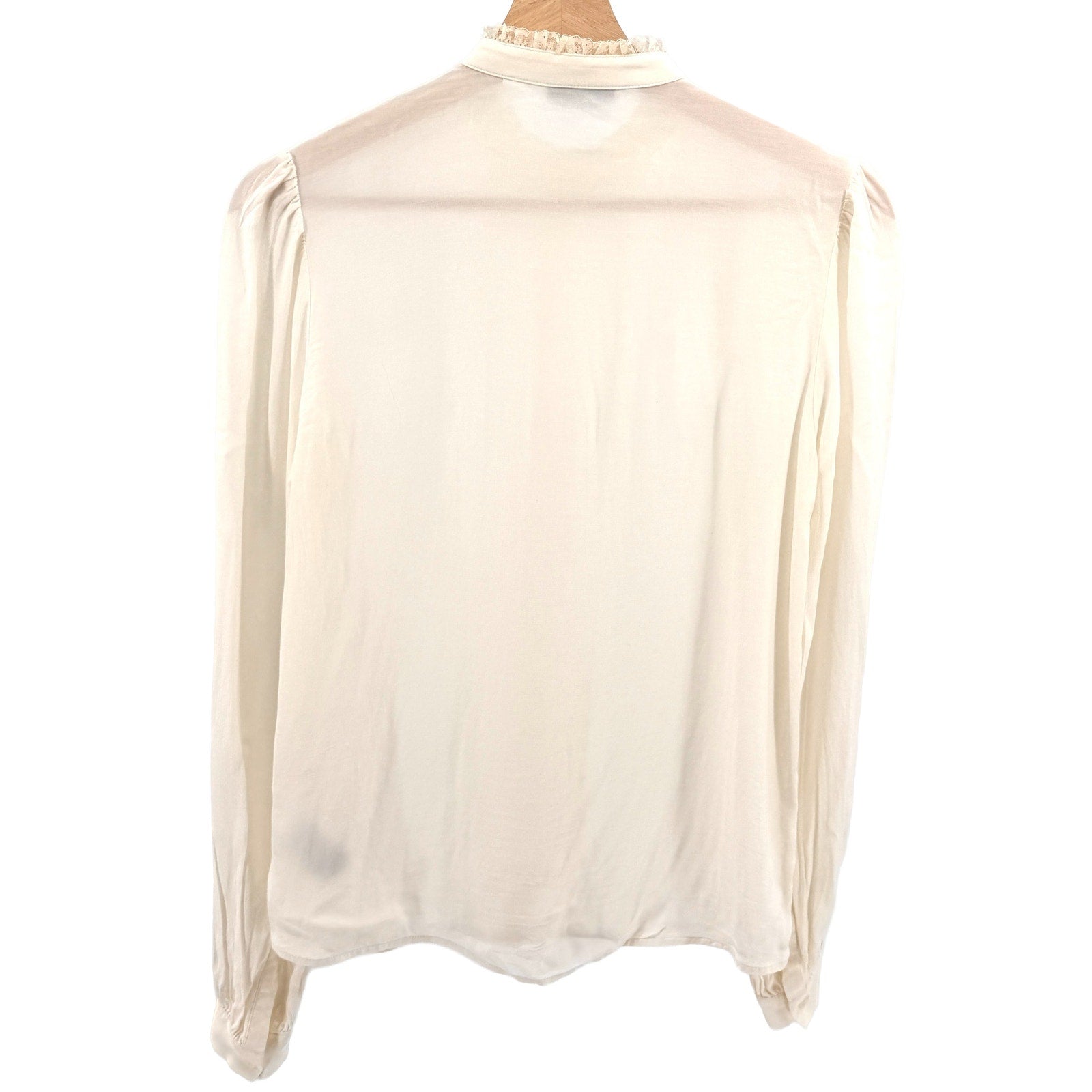 & Other Stories Paris Atelier Cream Lace Pintuck Button Down Blouse