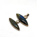 Vintage 90s Sterling Silver Stamped Blue Labradorite Statement Pendant