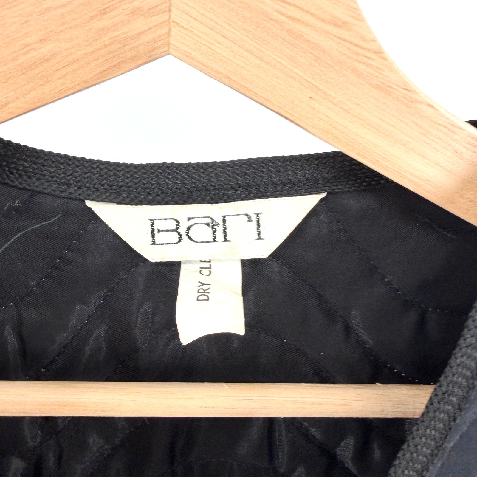 Vintage 90s Bari Black Floral Wearable Art Quilted Open Front Jacket