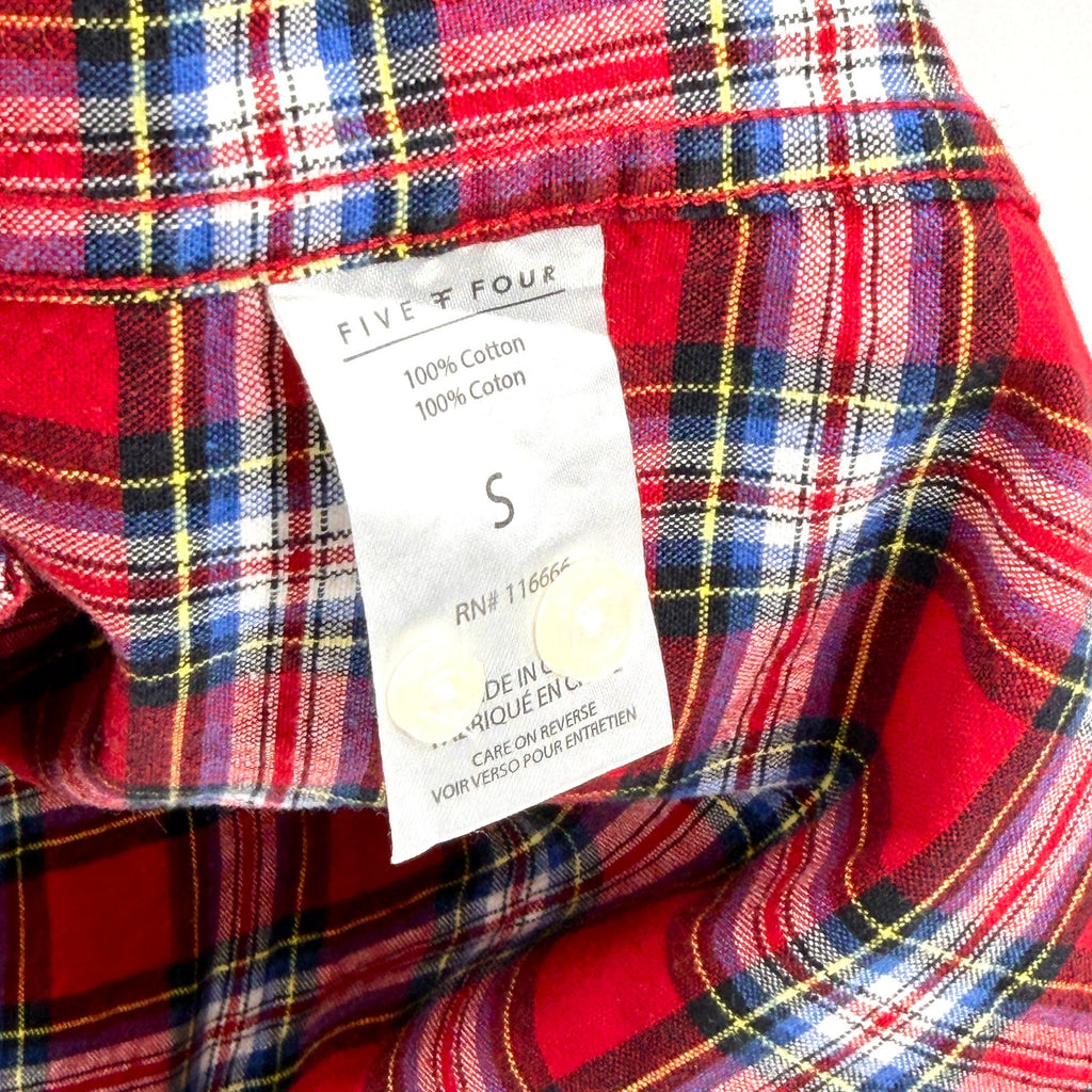 Five Four Mark McNairy Red Plaid 100% Cotton Heavyweight Button Down Shirt